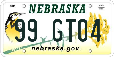 NE license plate 99GT04