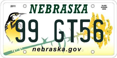 NE license plate 99GT56