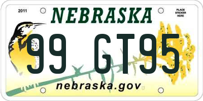 NE license plate 99GT95