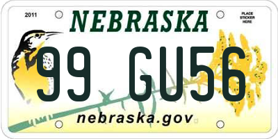 NE license plate 99GU56