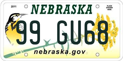 NE license plate 99GU68