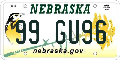 NE license plate 99GU96