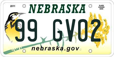 NE license plate 99GV02