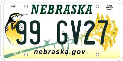 NE license plate 99GV27