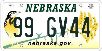 NE license plate 99GV44