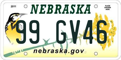 NE license plate 99GV46