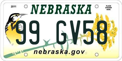 NE license plate 99GV58