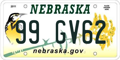 NE license plate 99GV62