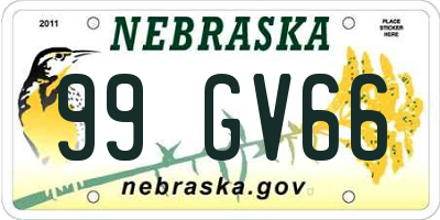 NE license plate 99GV66