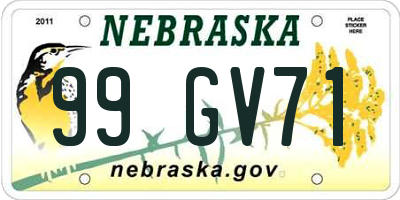 NE license plate 99GV71