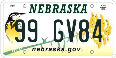 NE license plate 99GV84