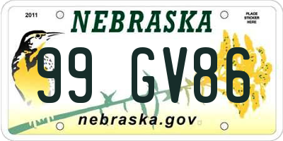 NE license plate 99GV86