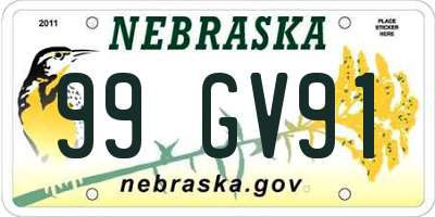 NE license plate 99GV91