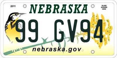 NE license plate 99GV94