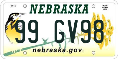 NE license plate 99GV98