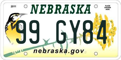 NE license plate 99GY84