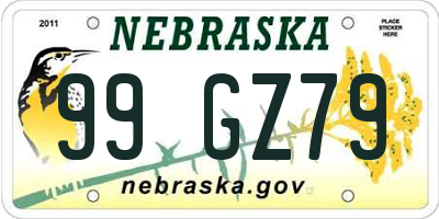 NE license plate 99GZ79