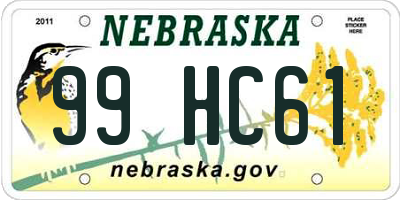 NE license plate 99HC61