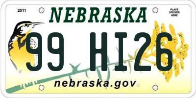 NE license plate 99HI26