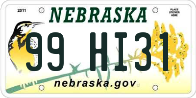 NE license plate 99HI31