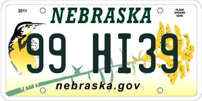 NE license plate 99HI39