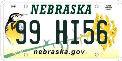 NE license plate 99HI56