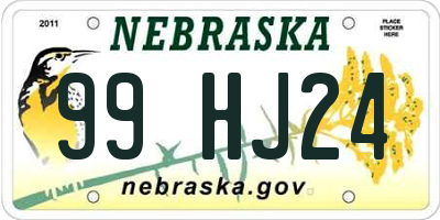 NE license plate 99HJ24