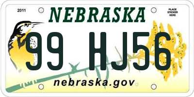 NE license plate 99HJ56