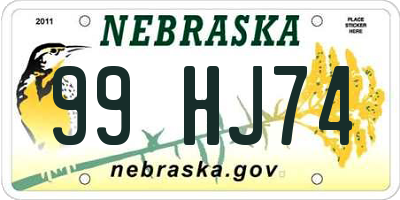 NE license plate 99HJ74