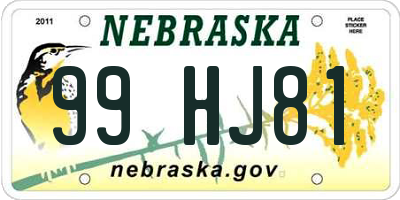 NE license plate 99HJ81