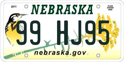 NE license plate 99HJ95