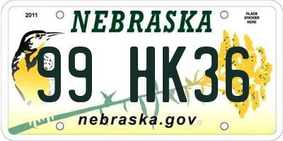 NE license plate 99HK36