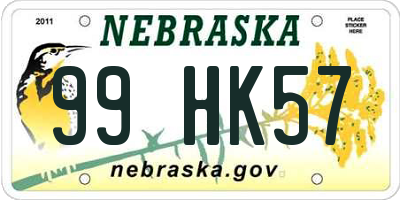 NE license plate 99HK57