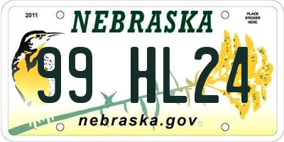 NE license plate 99HL24