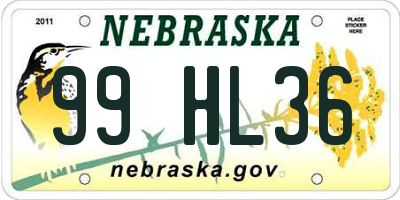 NE license plate 99HL36