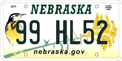 NE license plate 99HL52