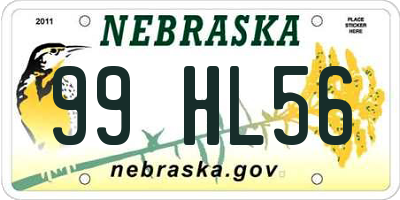 NE license plate 99HL56