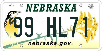 NE license plate 99HL71