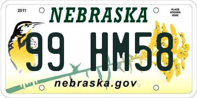 NE license plate 99HM58