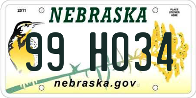 NE license plate 99HO34