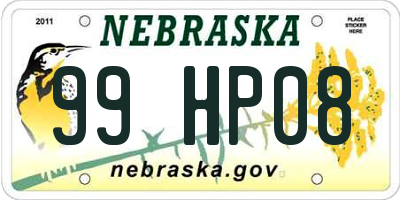NE license plate 99HP08