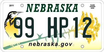 NE license plate 99HP12