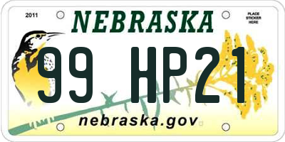 NE license plate 99HP21