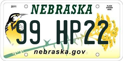 NE license plate 99HP22