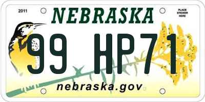 NE license plate 99HP71