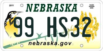 NE license plate 99HS32