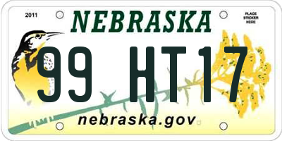 NE license plate 99HT17