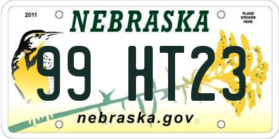 NE license plate 99HT23