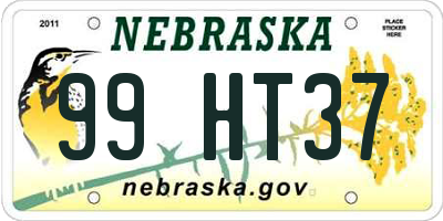 NE license plate 99HT37