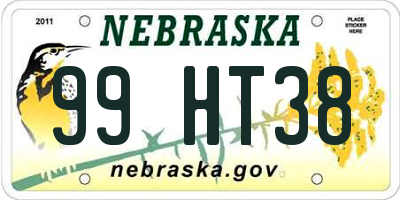 NE license plate 99HT38